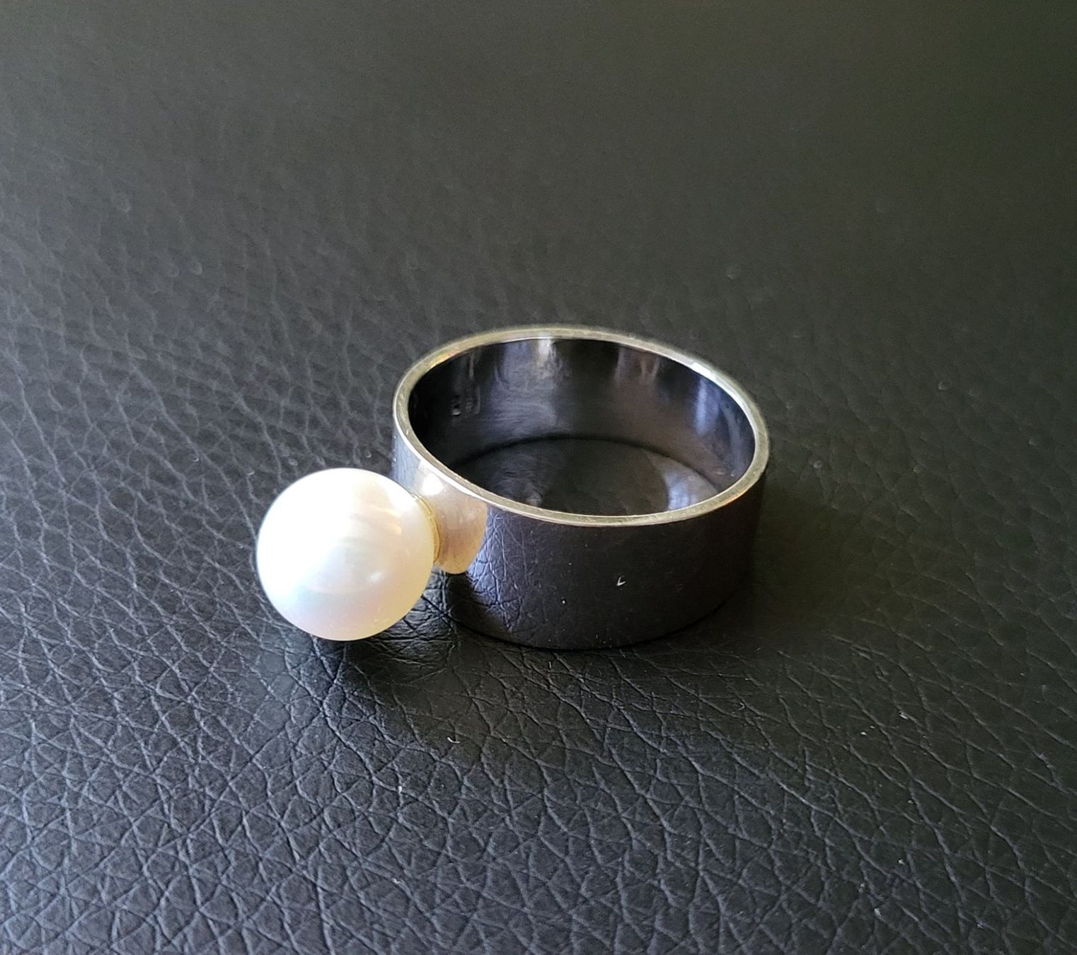 Anelli: 750 Weiss Gold Ring Mit Perle – Usato da Wald ZH venduto da Dasilver 9