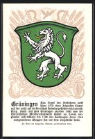 Grüningen, Wappen mit steigendem Löwen