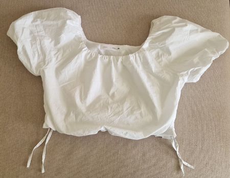 ZARA Top Weiss Gr. 164 Puffärmel 