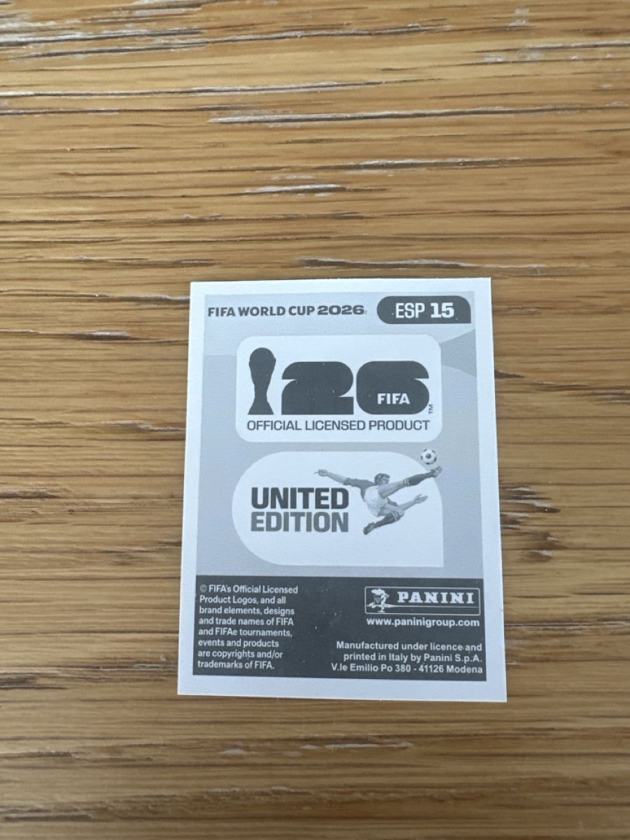 Panini Carte collezionabili: Panini card Lamine Yamal ESP 15 – Nuovo e nell'imballaggio originale da Grandson venduto da Carpal 1