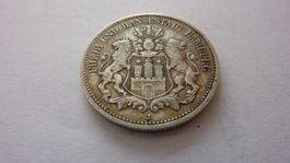 Silbermünze aus Hansestadt Hamburg : zwei Mark  1904