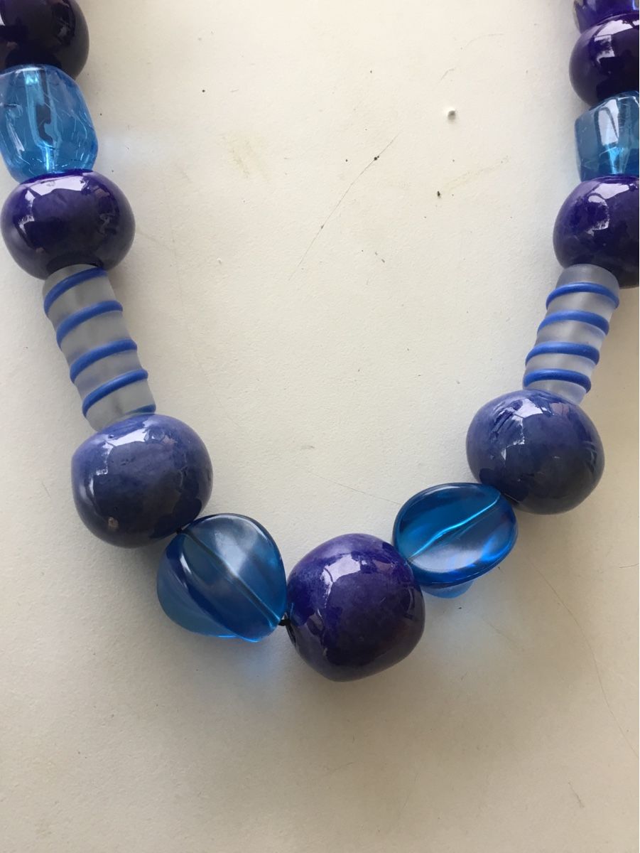 Catenine: Blaue Murano-Glasperlenkette, Hingucker! – Nuovo (secondo la descrizione) da Schönenwerd venduto da simca04 1