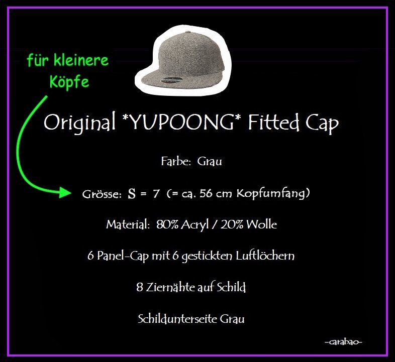 Hüte, Mützen & Caps: Original YUPOONG Fitted Cap / Grau / Gr. S – Neu (gemäss Beschreibung) aus Winterthur von -carabao- 7