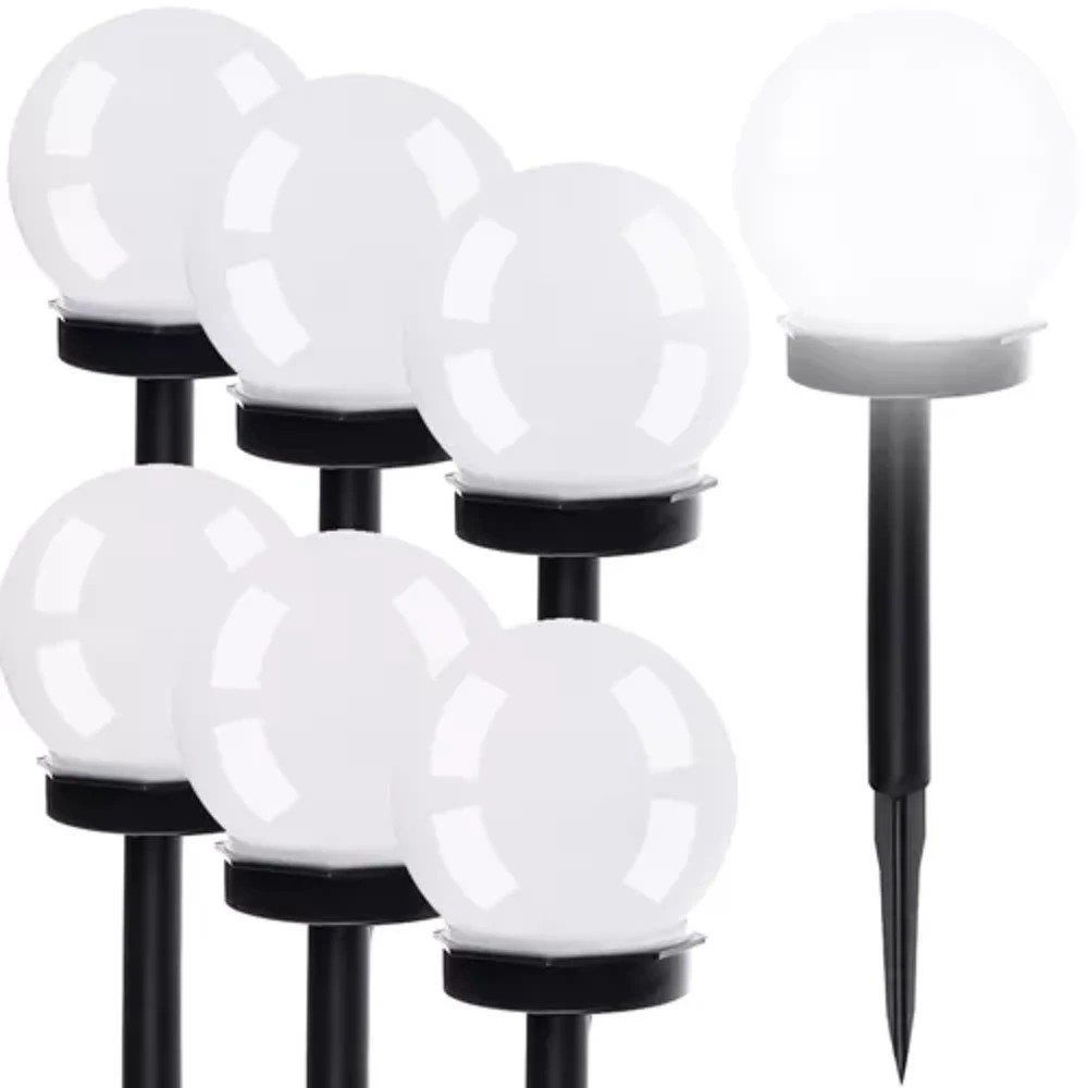 Lampade: 6er-SET GARTENLEUCHTEN SOLAR MIT WEISSEN KUGELN – Nuovo e nell'imballaggio originale da St. Gallen venduto da schnaeppchen-preise