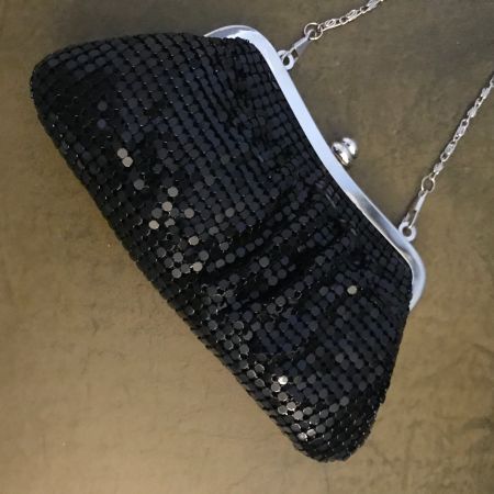 Metallische, schwarzer Gitter Clutch
