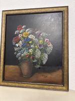Gemälde Blumenstrauss mit Rahmen H. Hüssy 1996