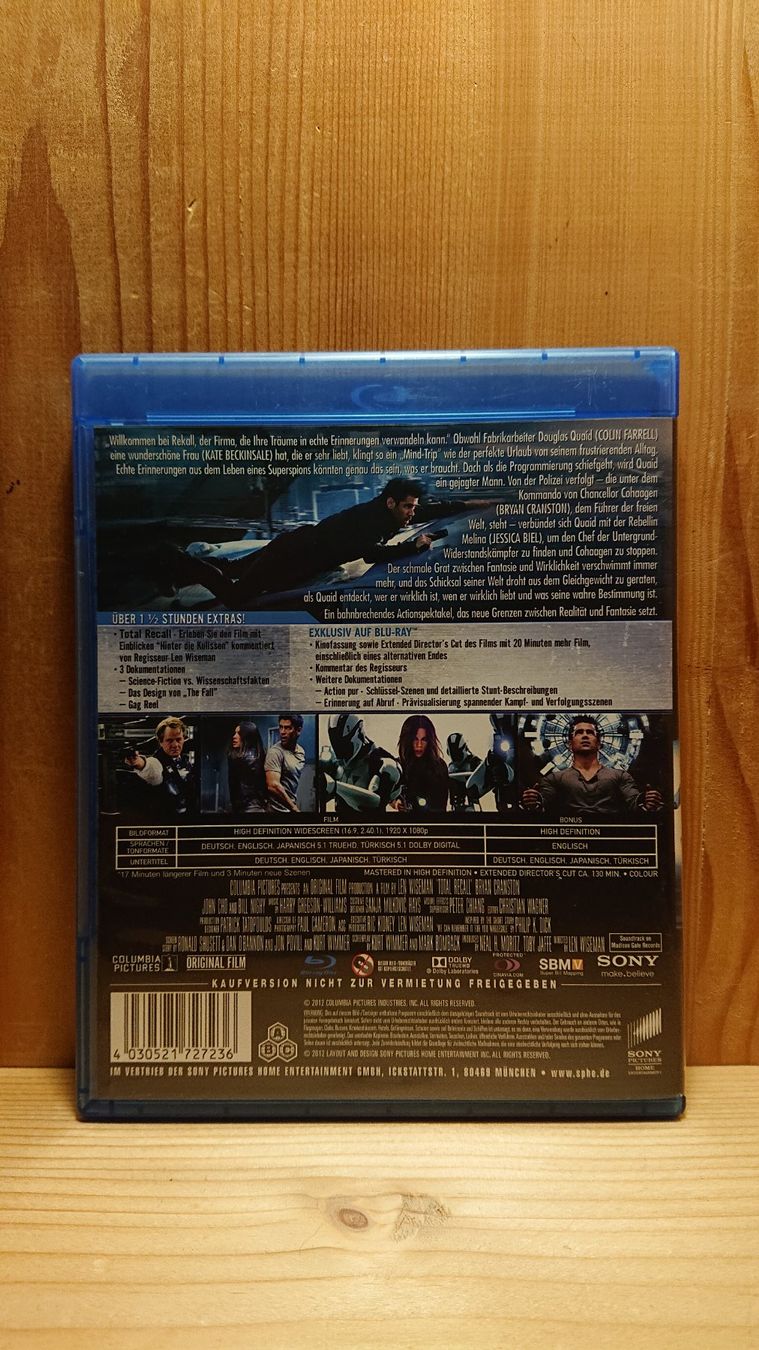 Tutti i DVDs: TOTAL RECALL Blu-Ray mit Colin Farrell – Usato da Wilderswil venduto da Exebub 1