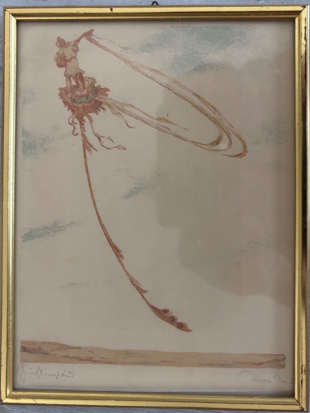 Dipinti: OTTOHANS BEIER handsign. Radierung "Frühlingswind" von 1920 – Usato da Rütihof venduto da til_68lp 1
