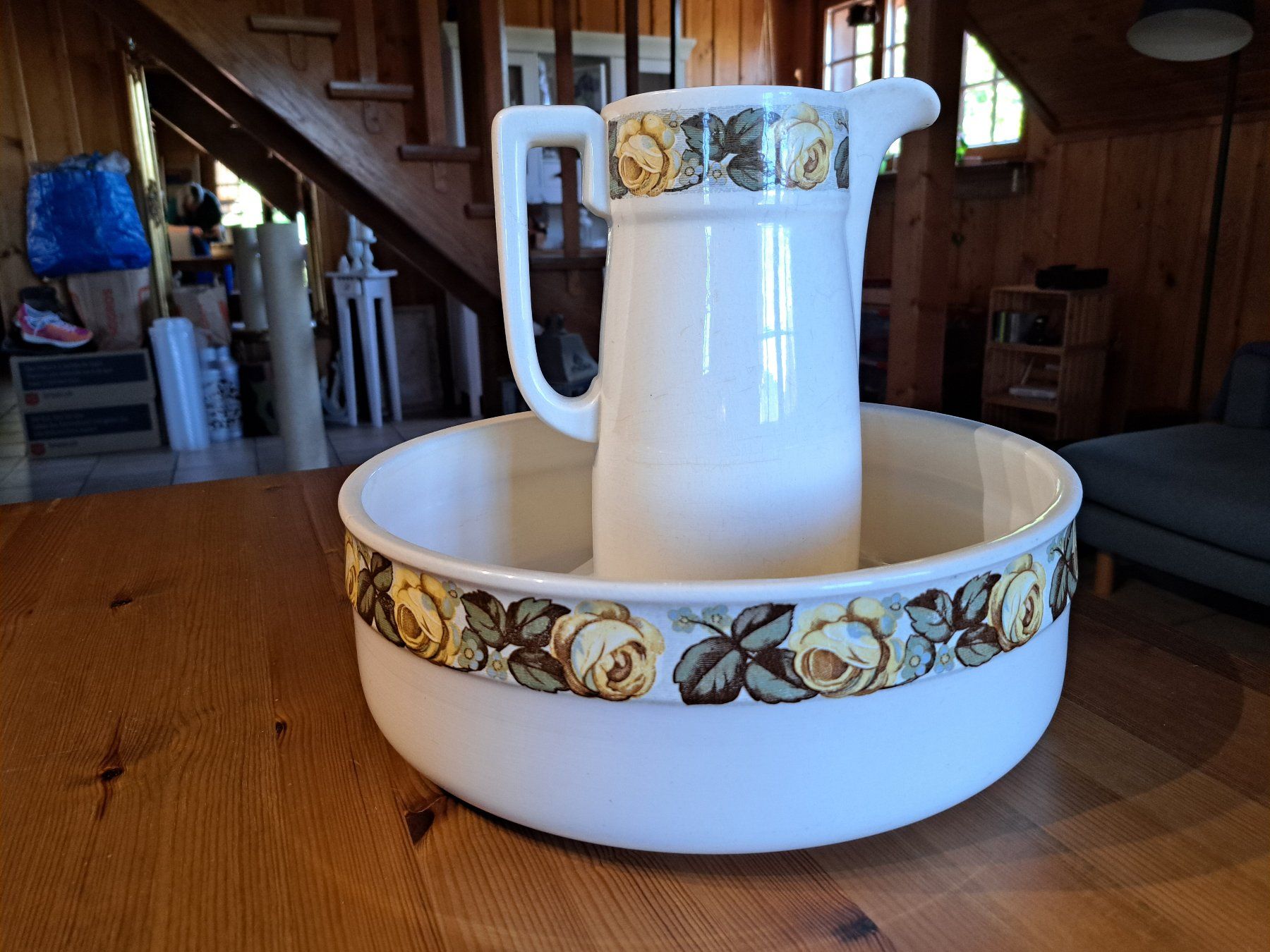 Villeroy & Boch Ciotole: Antikes Waschset mit Rosenmuster - Villeroy & Boch – Usato da Schnottwil venduto da Boere69 3
