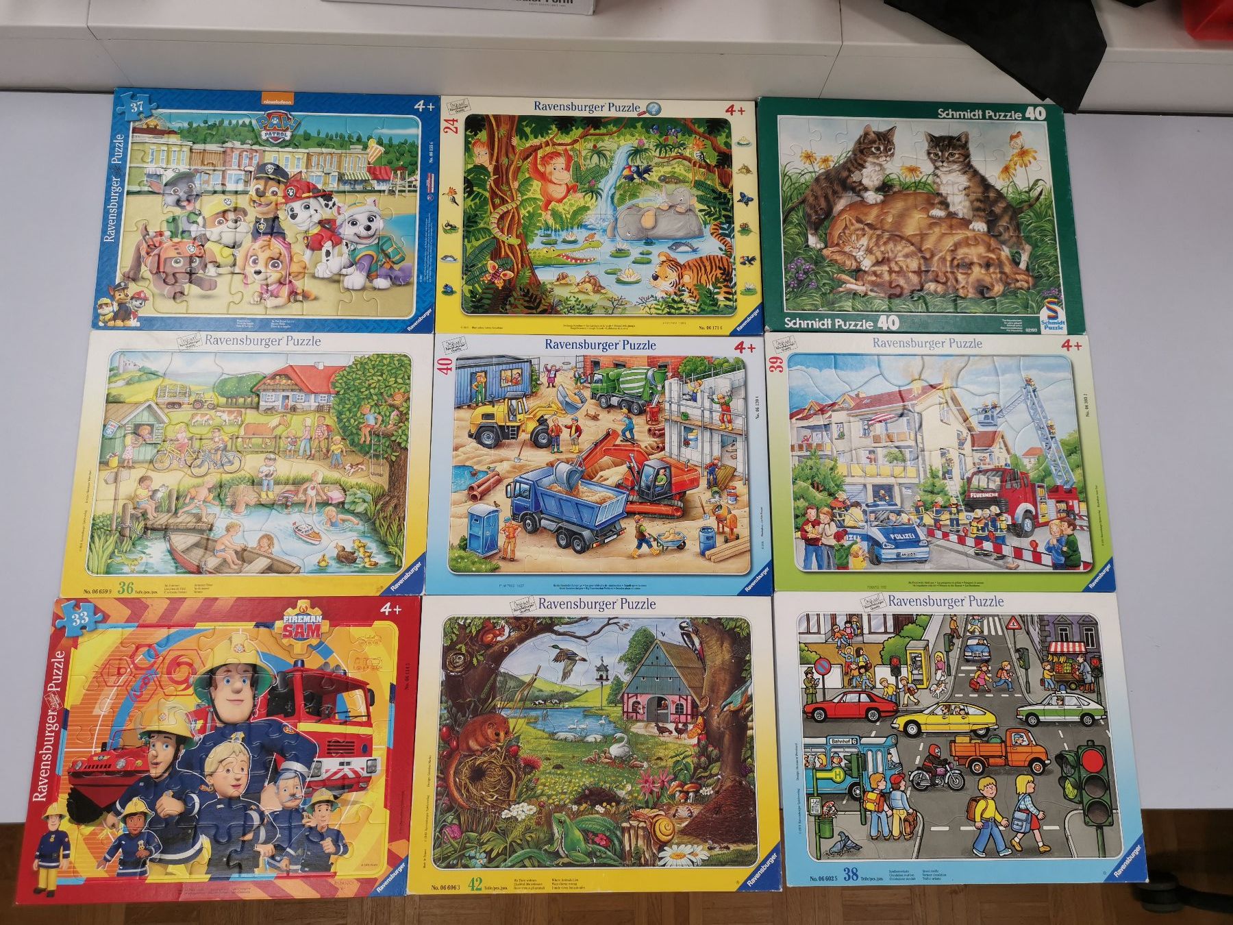 Ravensburger Puzzles: 9 Kinderpuzzles: 8x Ravensbuger, 1x Schmidt Puzzle – Gebraucht aus Illnau von enbuerki