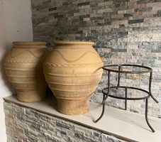 Ton Topf Vase Tonschale Blumentopf Pflanzentopf mit Ständer