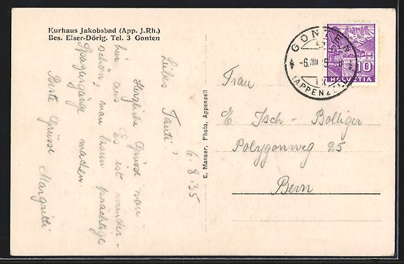 Cartoline postali: AK Jakobsbad, Kurhaus Jakobsbad – Usato da Berlin venduto da bartko-reher 1