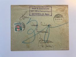 1918 Portomarke auf Brief gestempelt GOLDINGEN / HINDELBANK