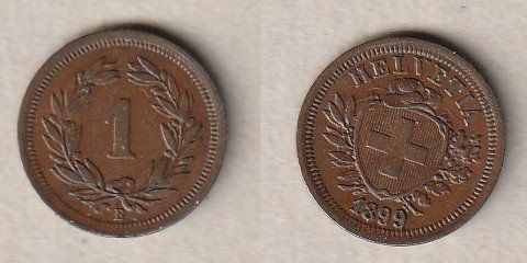 Tutti le monete: 1 Rappen 1899 ss-vz – Usato da Allschwil venduto da Coinfreak