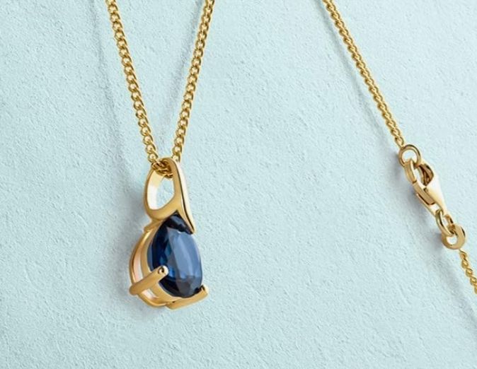 Ciondoli: Saphir Anhänger Echtgold mit Kette s925 – Nuovo e nell'imballaggio originale da Hemmental venduto da BlingBling1
