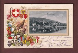 NEUCHÂTEL vu du lac - 1901 // trou //