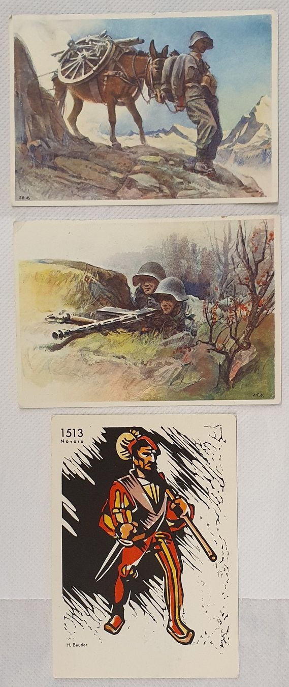 Cartoline postali: 3 Militärkarten – Usato da Kreuzlingen venduto da Rschweiz1