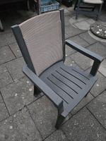 Gartenstühle Kunststoff mit Stofflehne, 7 Stück, stapelbar