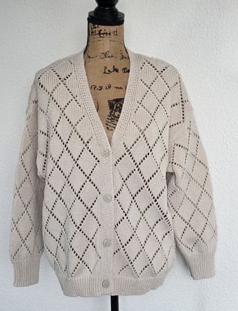 Edler Strick-Cardigan in Beige, Grösse L, Top Zustand!