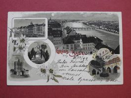 Gruss aus Basel, schöne Mondscheinkarte