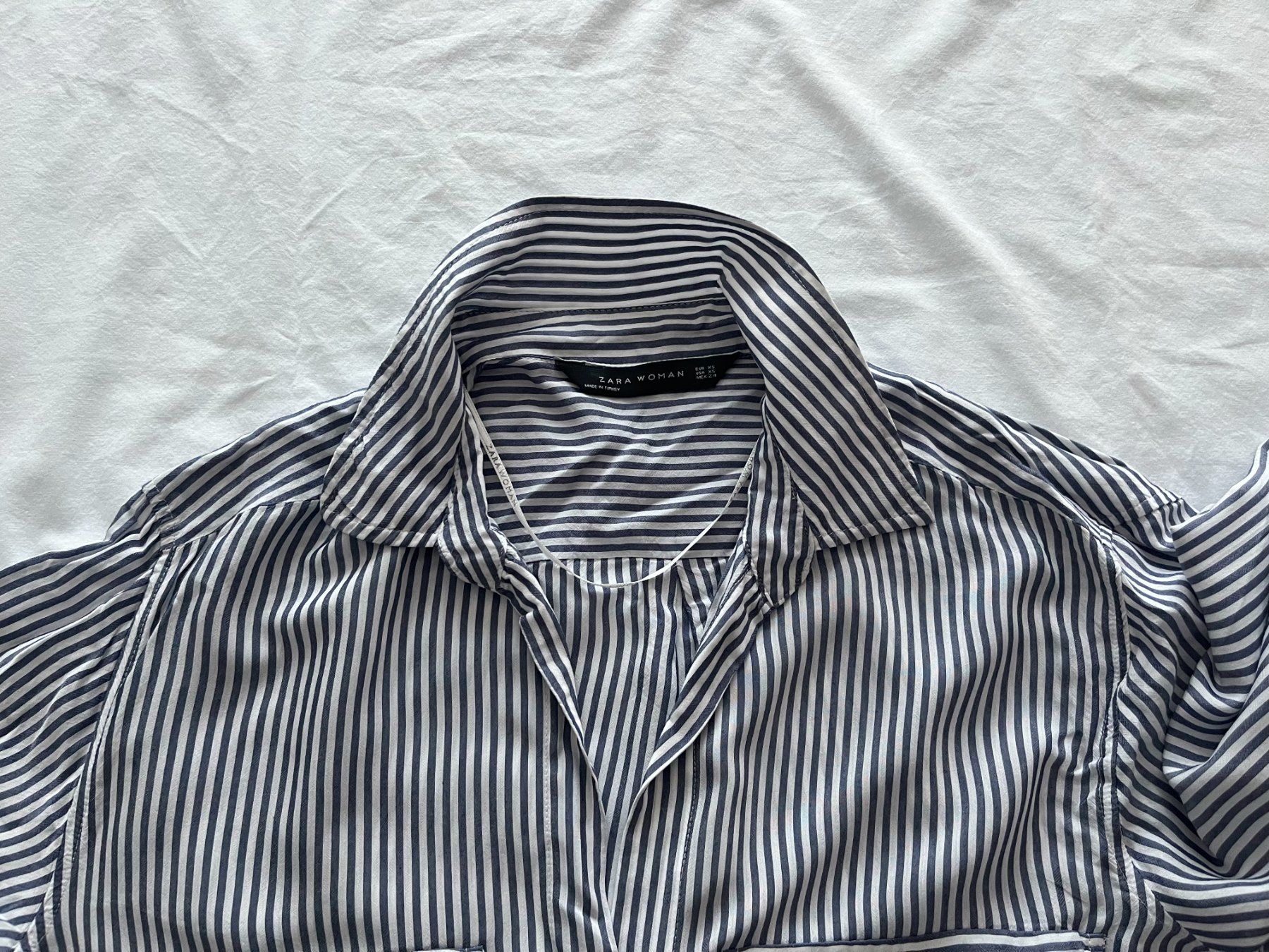 Zara Camicette: Damen Bluse lang oder 3/4 lange Ärmel Zara Farbe blau/weiss – Usato da Jona venduto da Flexer02 1