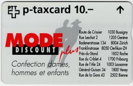 MODE DISCOUNT-plus - seltene FullFace Werbe Taxcard