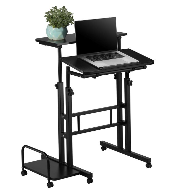 HitGo Mobiler Stehpult Mit Rädern & Gasfeder – Höhenverstellbar Von 71,9–108 Cm, 80x40 Cm Tischplatte