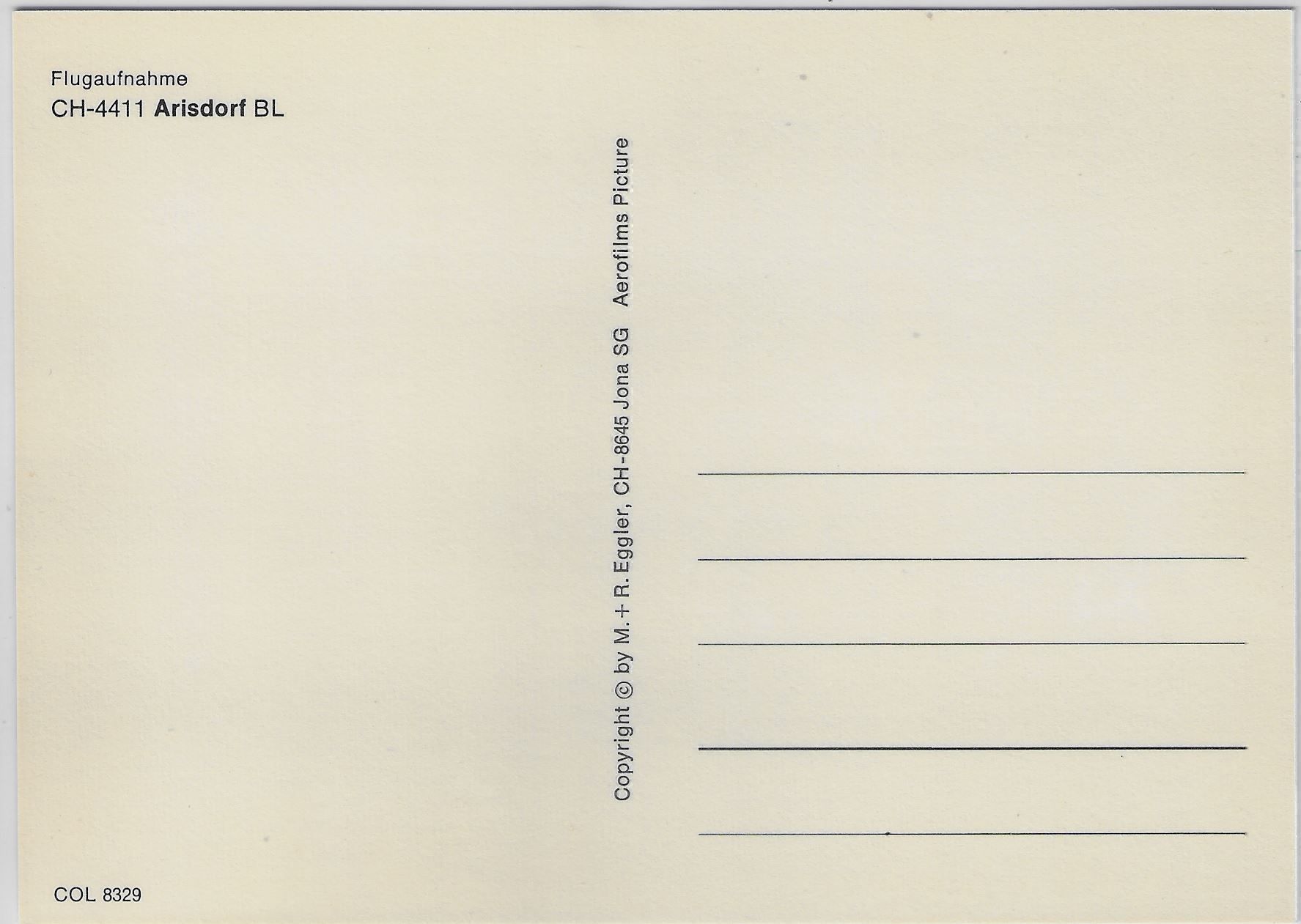 Cartoline postali: Flugaufnahme Arisdorf BL – Antico da Ettingen venduto da Kartenplanet 1
