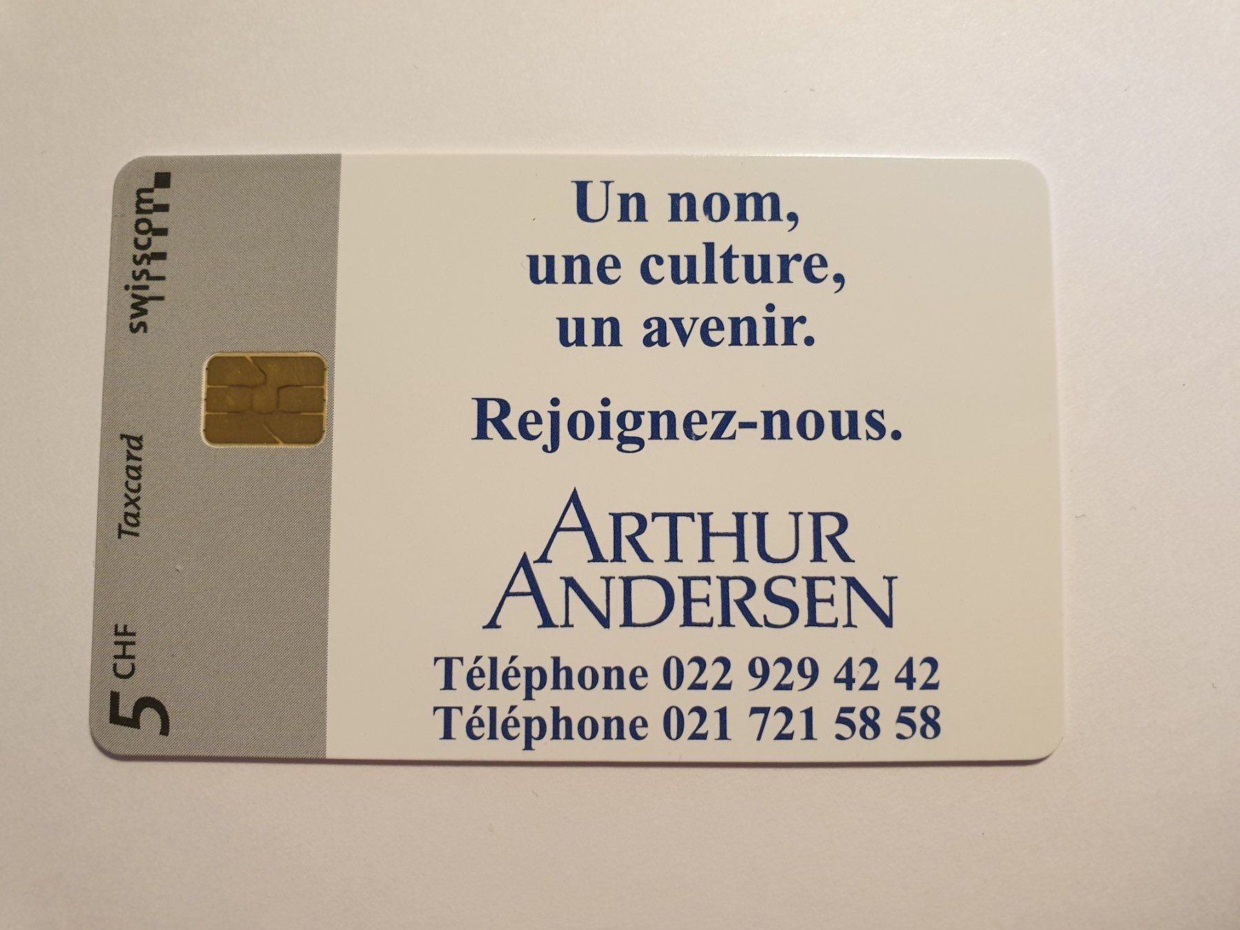 Schede telefoniche: Arthur Andersen fr. – Usato da Rain venduto da chesz