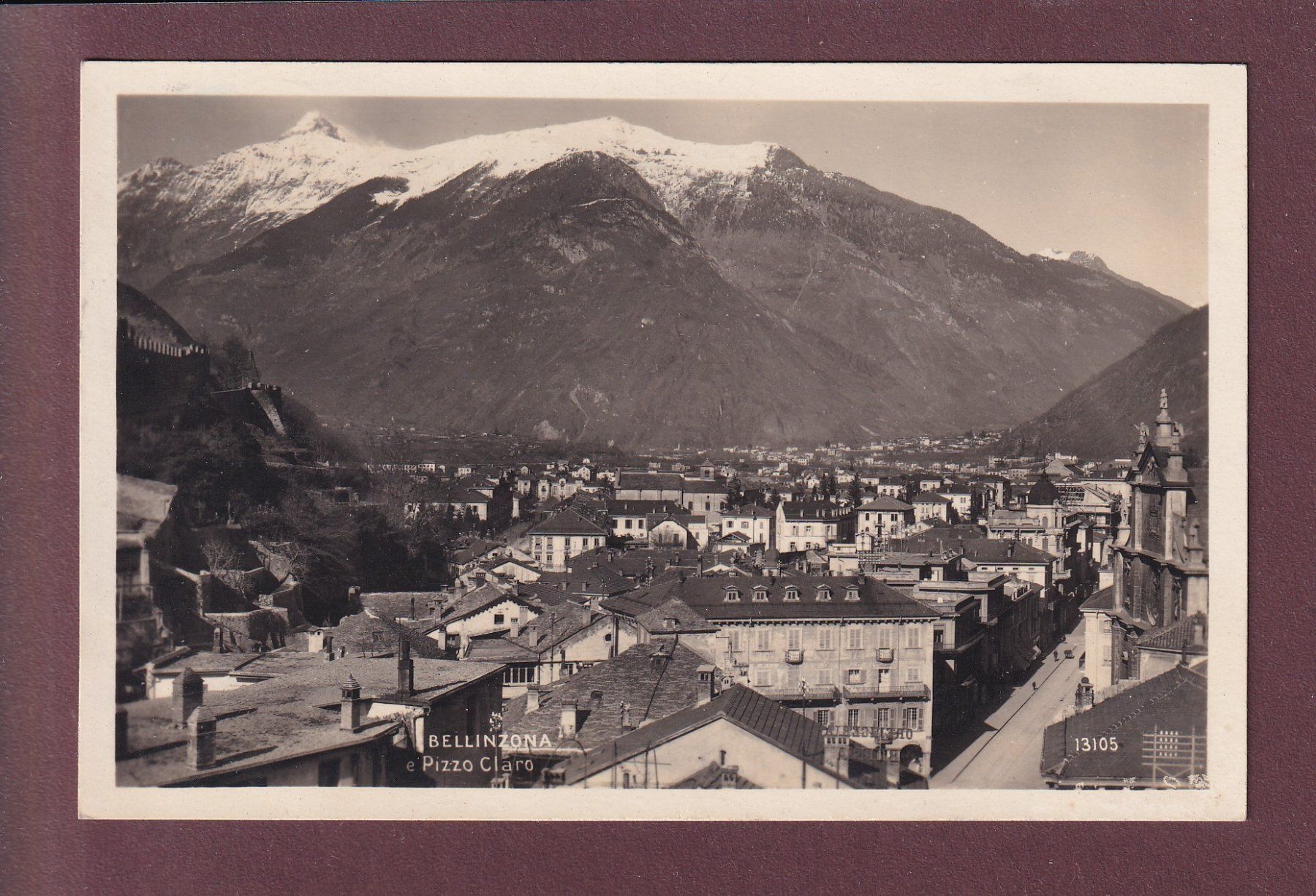 Cartoline postali: BELLINZONA - Pizzo Claro - 1927 – Usato da Pully venduto da nicecards