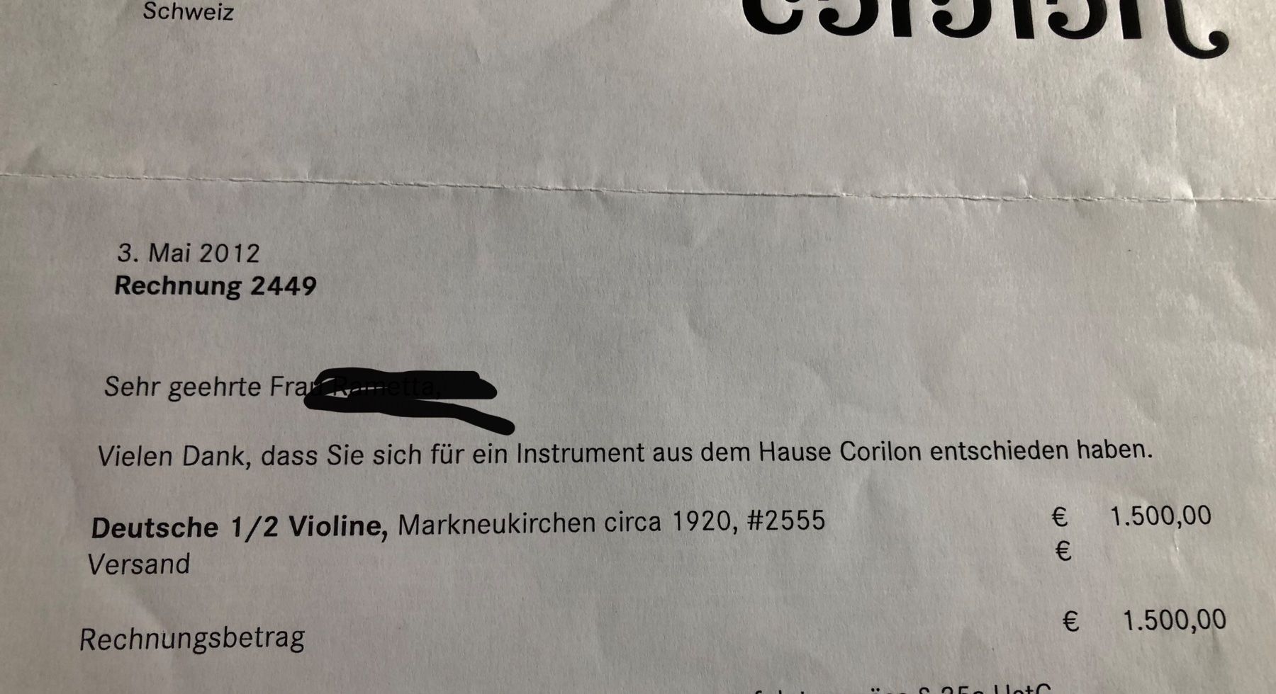 Strumenti musicali: 1/2 Geige & 1/2 Bogen – Usato da Stäfa venduto da sinalong9 9