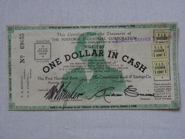 Selten: Fostoria Industrial Corp. Note 1 Dollar, 1936