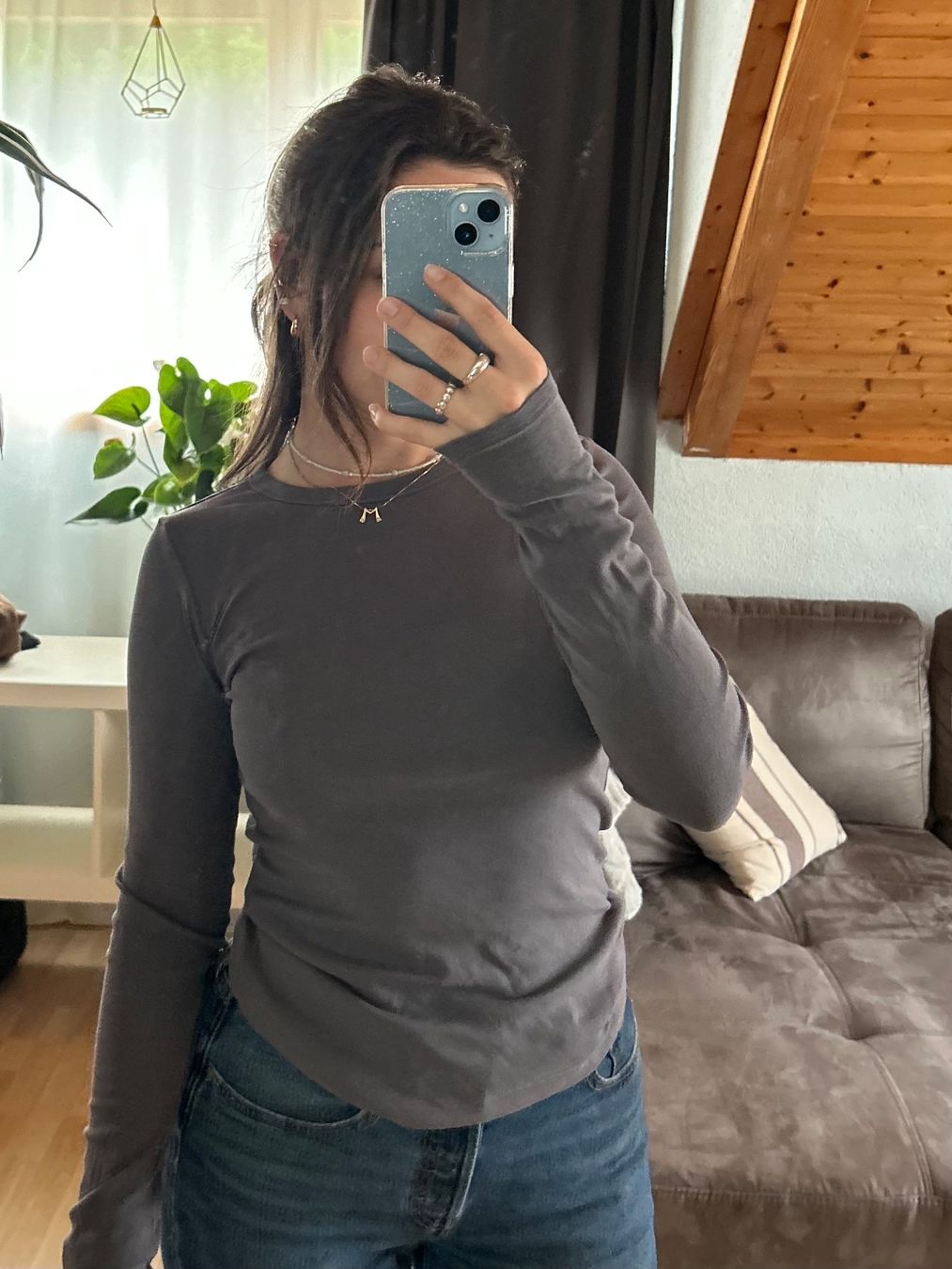H&M Maglioni & Felpe: Graublaues Langarmshirt – Usato da Langrickenbach venduto da mel_nv8x