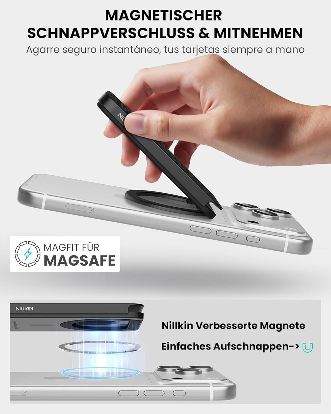 Portafogli: Nillkin MagSafe Wallet Kartenhalter Ständer RFID – Nuovo e nell'imballaggio originale da Suhr venduto da SchnapperCH 7