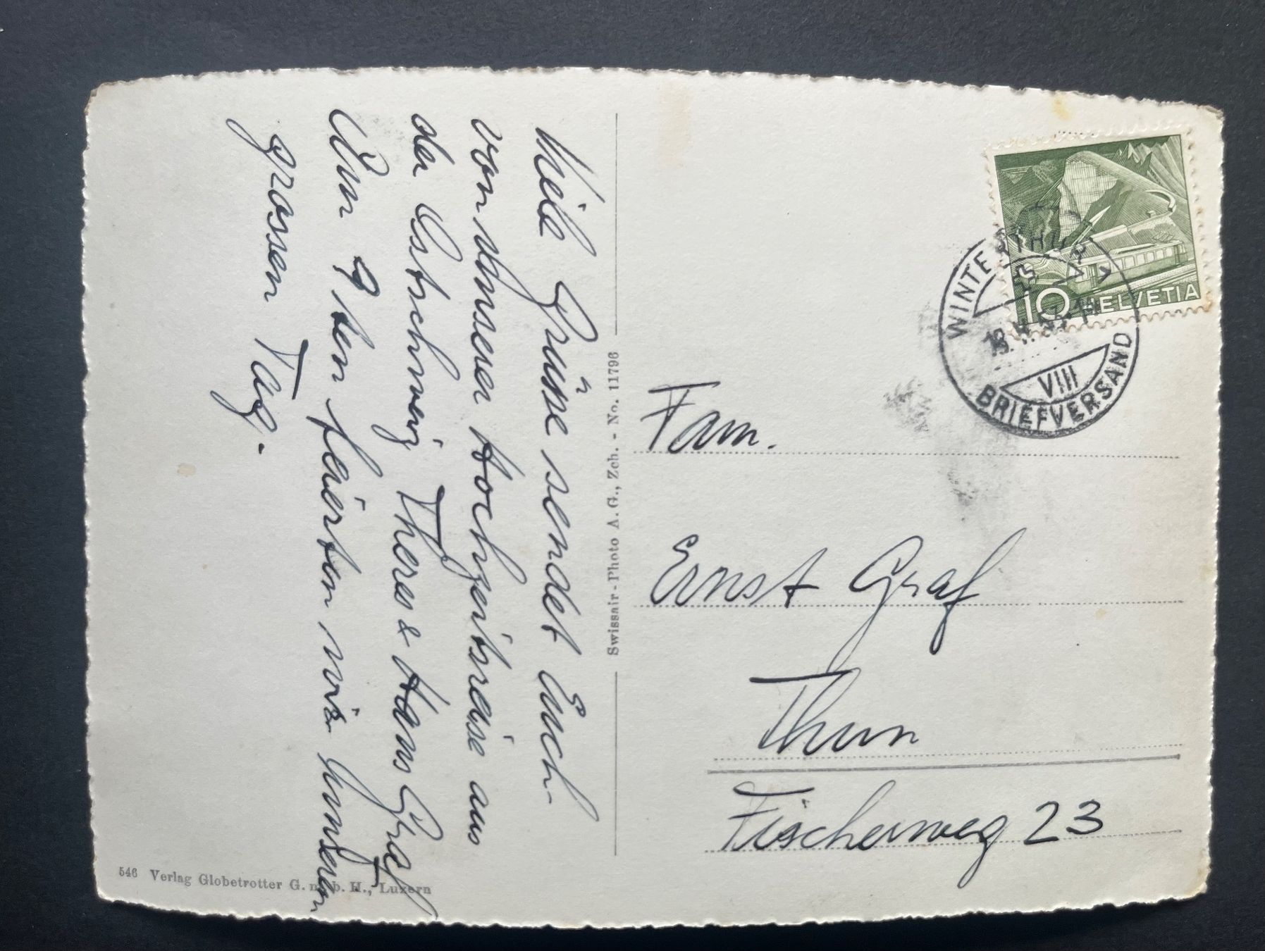 Ansichtskarten: Rehetobel Flugaufnahme , ca. 1950 – Gebraucht aus Ostermundigen von DaxKarten-75 1