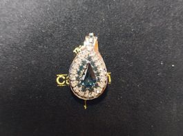 Exklusiver Anhänger mit blauem Stein und Zirkonia Top!