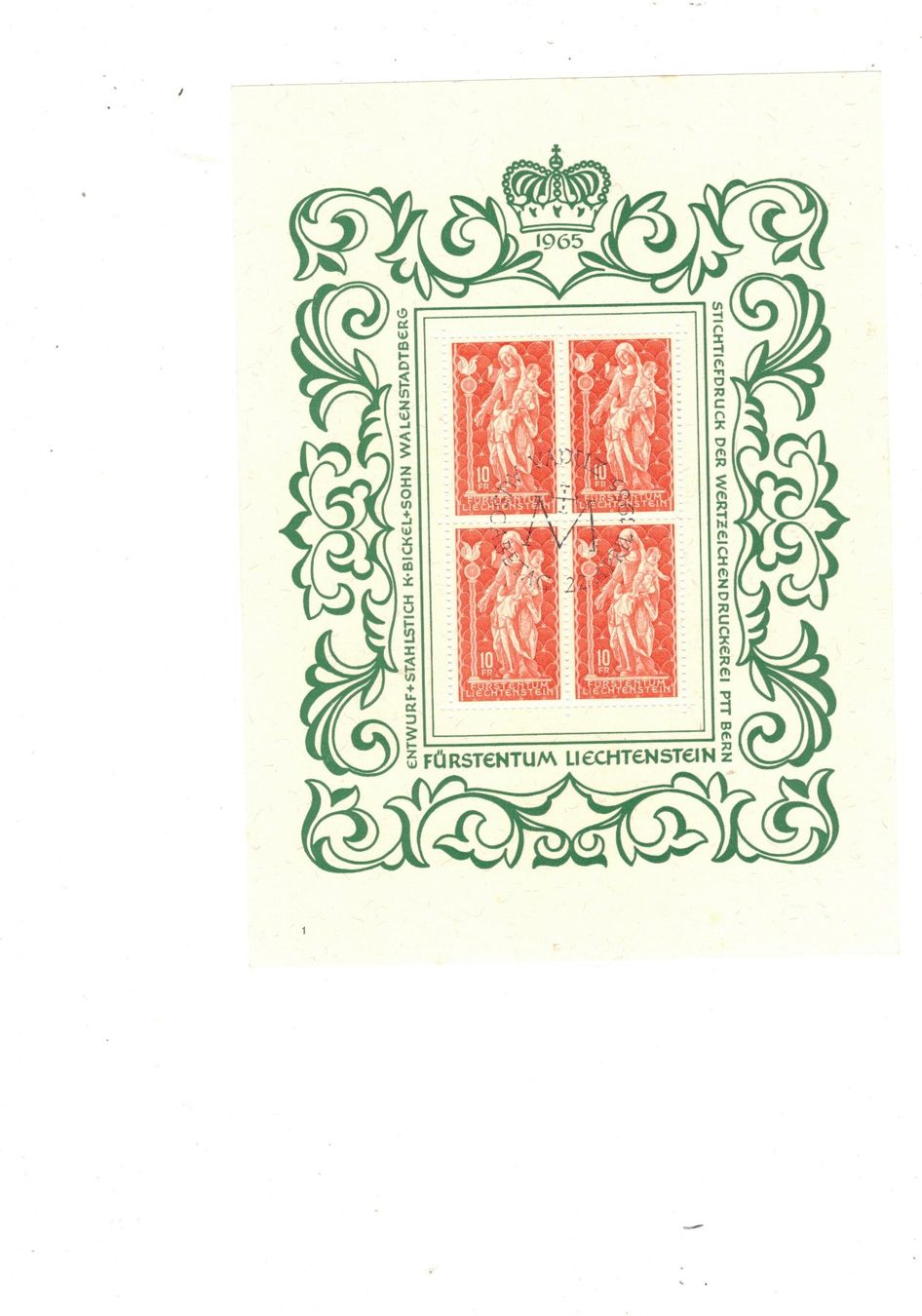Tutti i francobolli: Liechtenstein Briefmarken Bogen ET Stempel – Usato da Widnau venduto da Seppl480