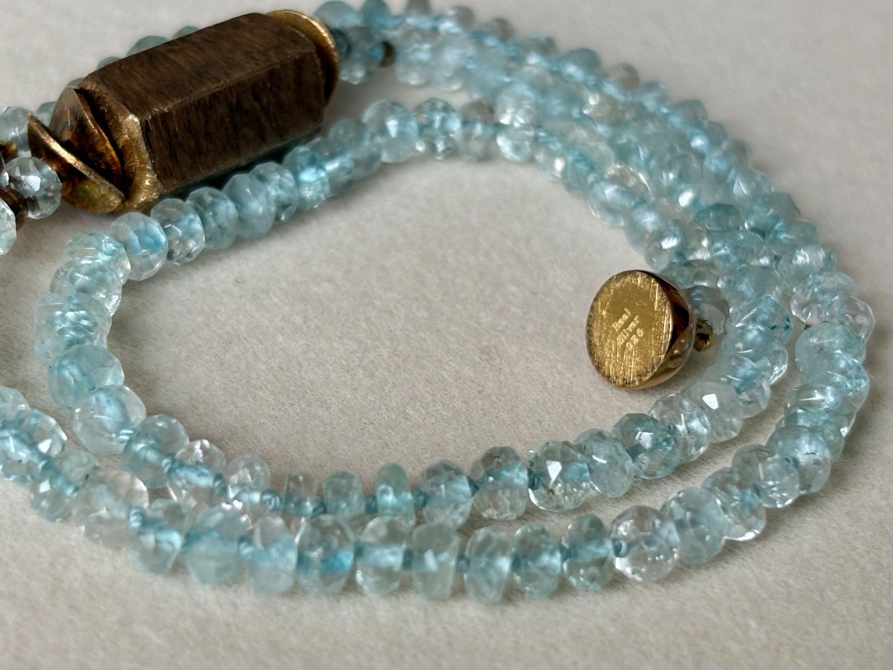 Catenine: Echtem Apatit Kette, Silber vergoldet, 42 cm – Usato da Brugg AG venduto da lau_9rvy