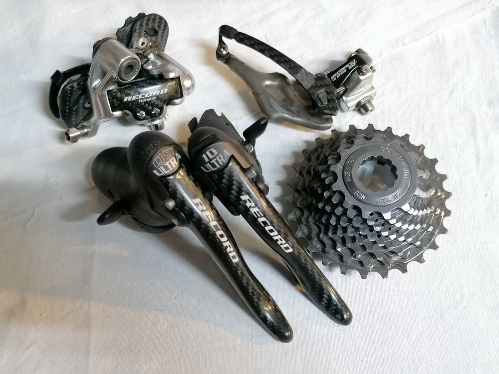 Jeu De Pédalier Campagnolo Record 10 Vitesses - 170mm - 52-39 Dents - Occasion En état Fonctionnel