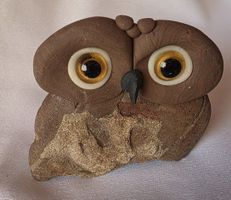 Eule Figur Naturstein Handgemacht einzigartig