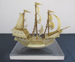 maritime Dekoration: Bakelit Schiffsmodell, Vintage