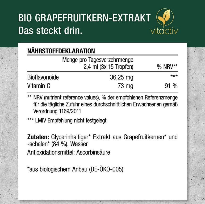 Cibi & Specialità: vitactiv BIO GRAPEFRUITKERN-EXTRAKT 1500 mg – Nuovo e nell'imballaggio originale da Windisch venduto da shop-easy 6