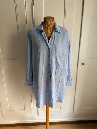ZARA - Longbluse hellblau fliessend XS