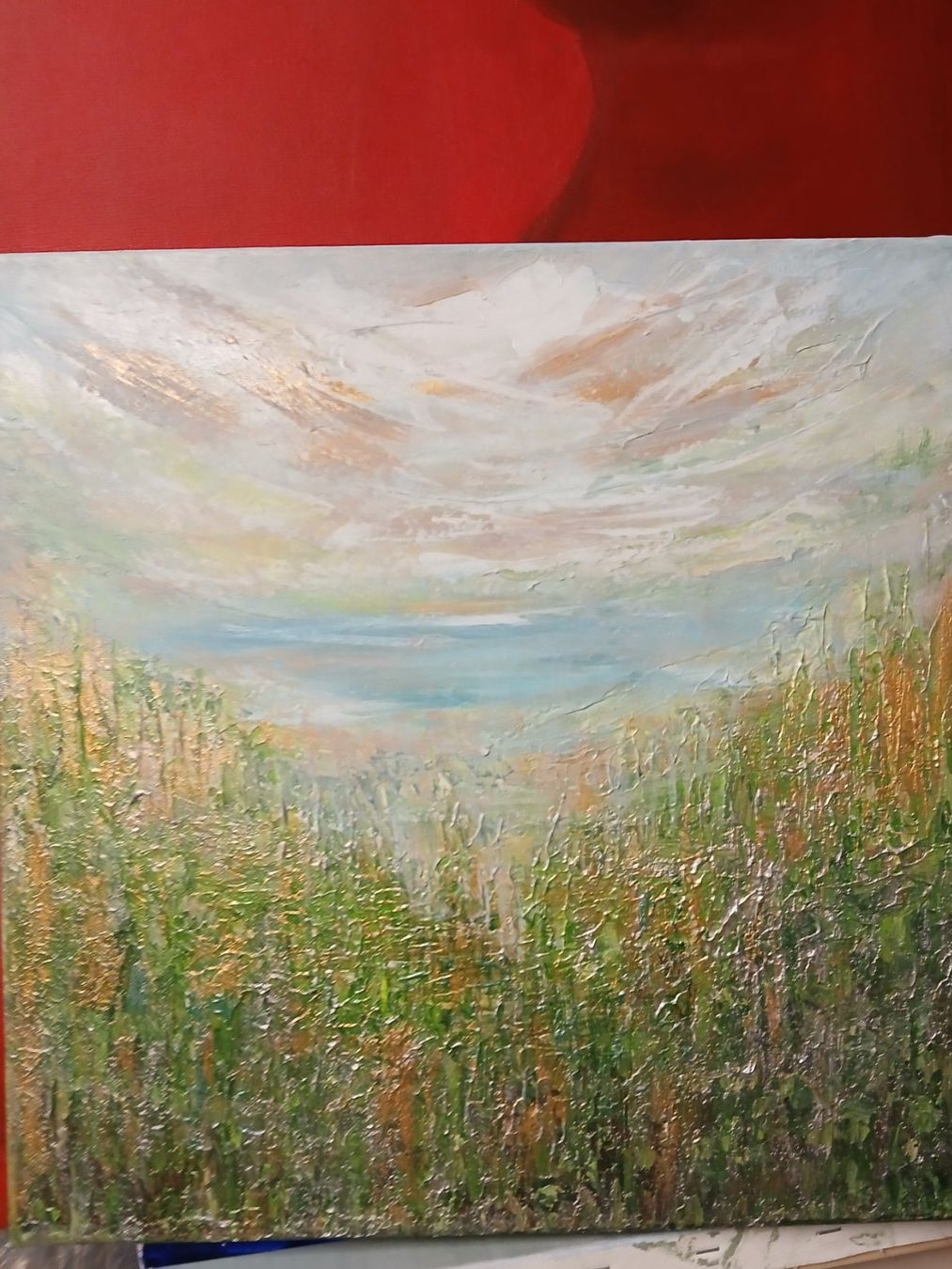Dipinti: Originalgemälde, Landschaft mit Silber, Leinwand 40x40 cm – Nuovo e nell'imballaggio originale da Beinwil am See venduto da Superchance 1