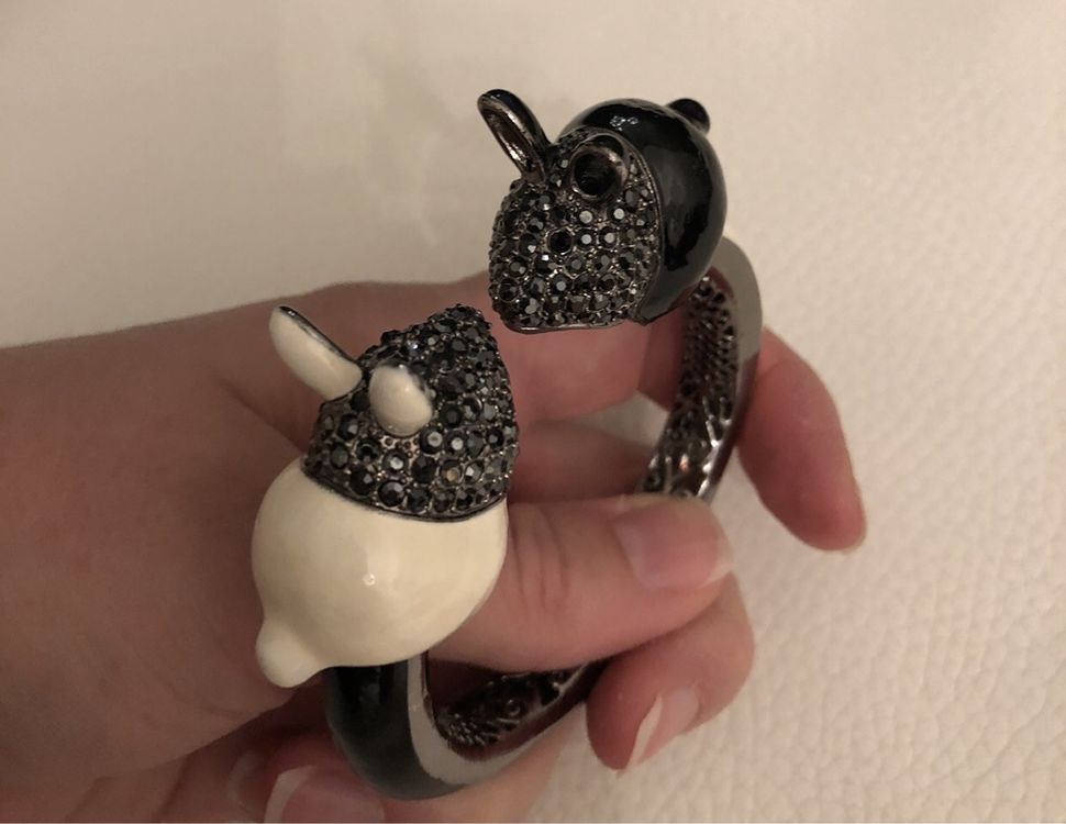 Bracelet Stardust Avec Strass Noir Et Blanc - Neuf Sans Emballage