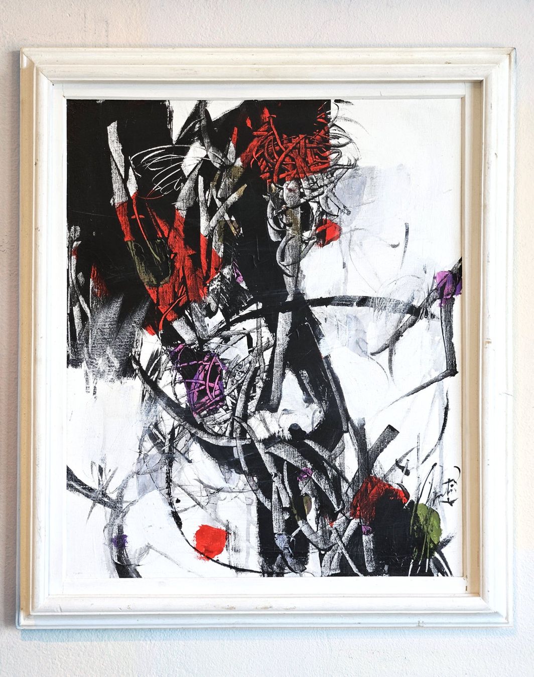 Gemälde: Romul Nutiu, "Compozitie", Acryl auf Leinwand, 1990 – Gebraucht aus Riazzino von d3s_8fgj 1