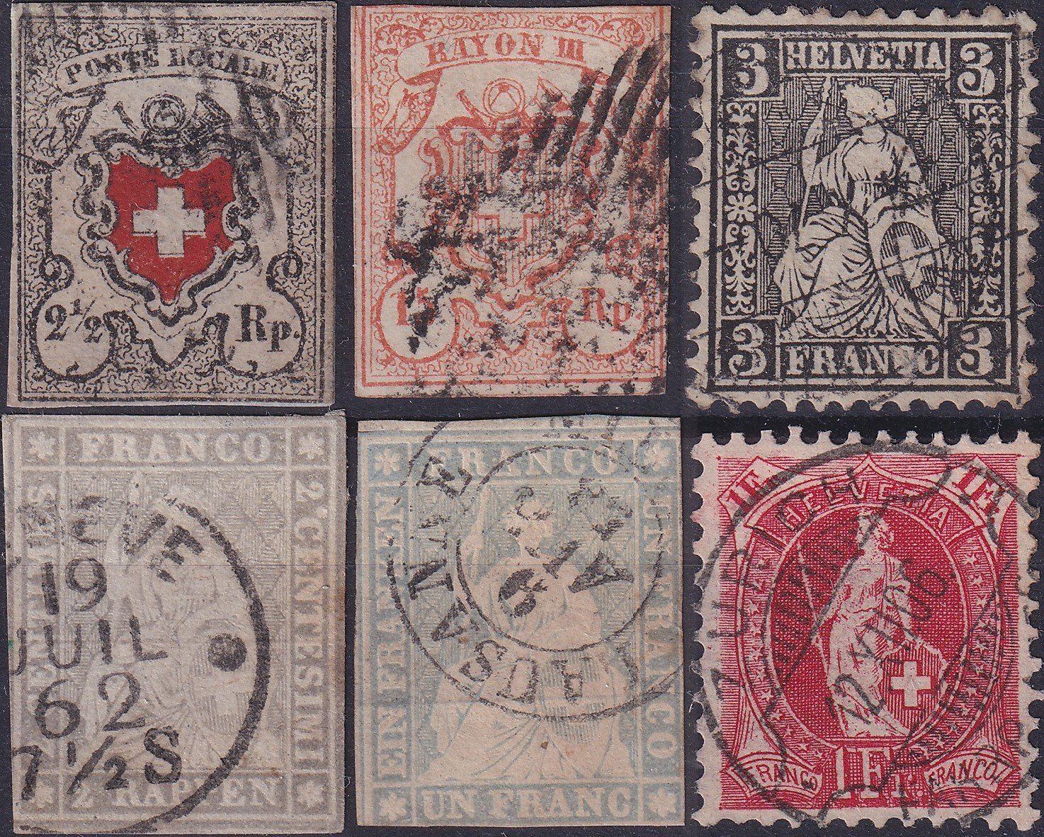 Alle Briefmarken: 1850-81 SAMMLUNG ab Ortspost mit Rayons & Strubel Kat:8800.- – Gebraucht aus Sursee von Luzernerraute