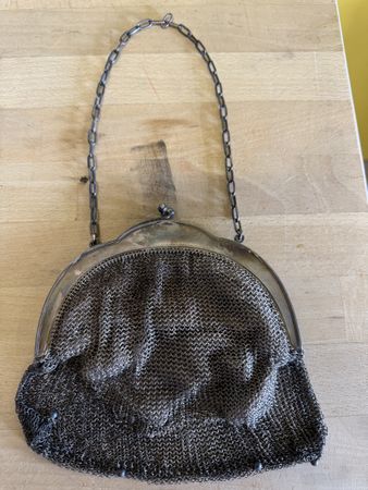 Tasche mit Kette 800 Silber Netz 181g guter Zustand