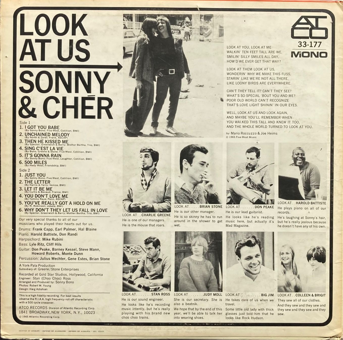 Dischi in vinile: SONNY & CHéR - LOOK AT US – Usato da Poliez-Pittet venduto da Newtown-Records 1