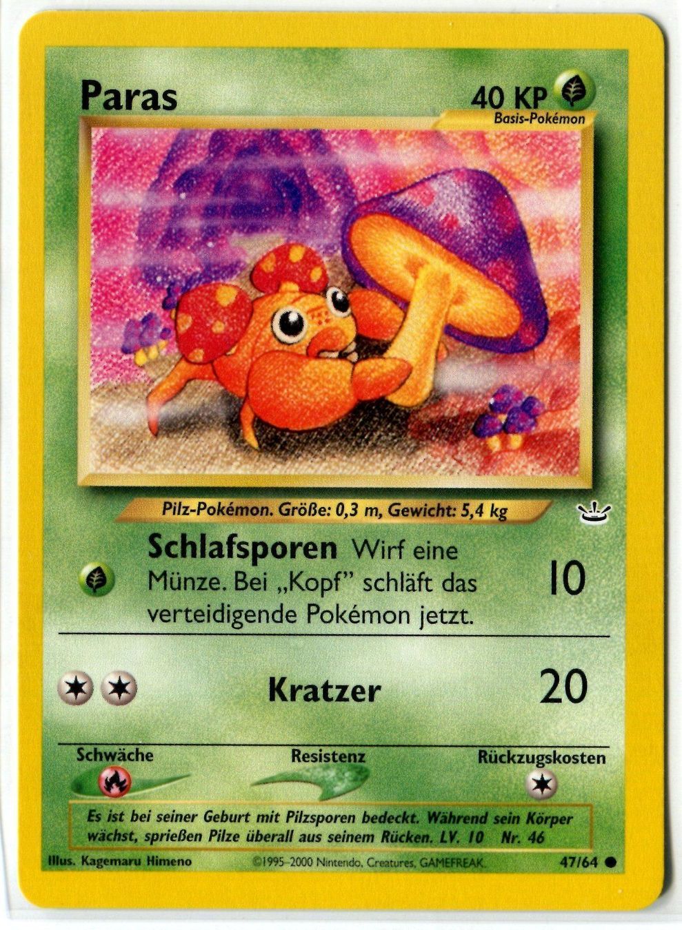 Pokémon Carte collezionabili: Paras Neo Revelation 47/64 Deutsch Mint – Nuovo (secondo la descrizione) da Dornach venduto da Deco89
